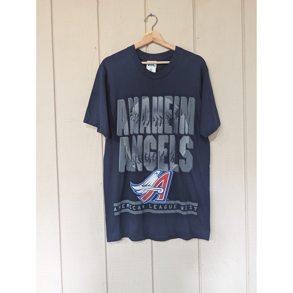 Vintage Pro Layer Anaheim Angels T-Shirt Mens Medium Navy Blue MLB Single Stitch